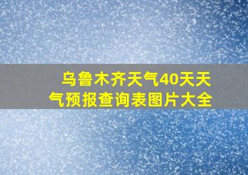 乌鲁木齐天气40天天气预报查询表图片大全