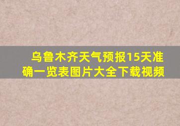 乌鲁木齐天气预报15天准确一览表图片大全下载视频