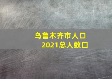 乌鲁木齐市人口2021总人数口