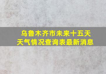 乌鲁木齐市未来十五天天气情况查询表最新消息