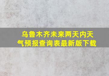 乌鲁木齐未来两天内天气预报查询表最新版下载