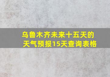 乌鲁木齐未来十五天的天气预报15天查询表格