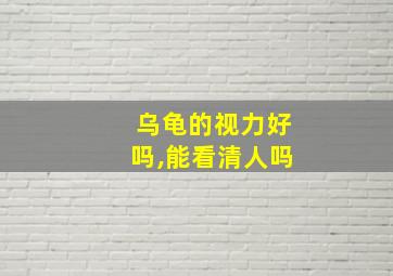 乌龟的视力好吗,能看清人吗