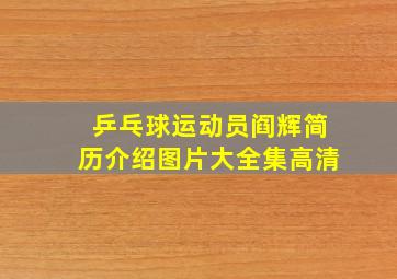 乒乓球运动员阎辉简历介绍图片大全集高清