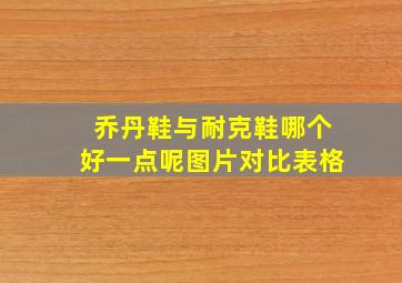 乔丹鞋与耐克鞋哪个好一点呢图片对比表格