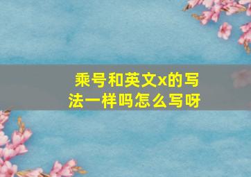 乘号和英文x的写法一样吗怎么写呀