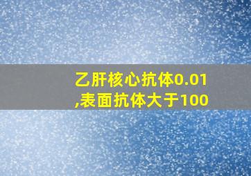 乙肝核心抗体0.01,表面抗体大于100