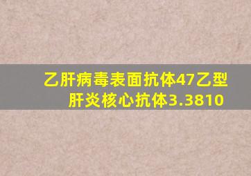 乙肝病毒表面抗体47乙型肝炎核心抗体3.3810