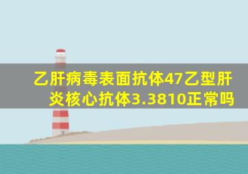 乙肝病毒表面抗体47乙型肝炎核心抗体3.3810正常吗