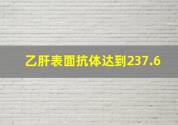 乙肝表面抗体达到237.6