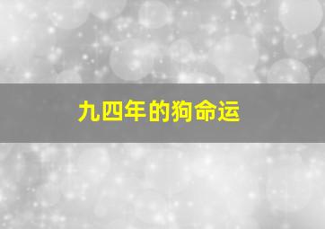 九四年的狗命运