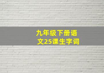 九年级下册语文25课生字词