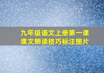 九年级语文上册第一课课文朗读技巧标注图片