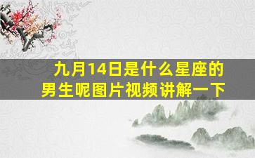 九月14日是什么星座的男生呢图片视频讲解一下