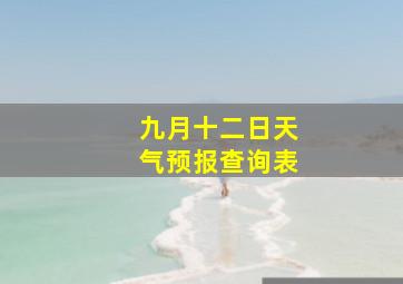 九月十二日天气预报查询表