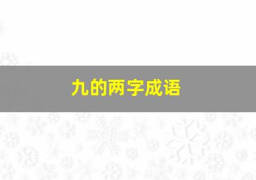 九的两字成语