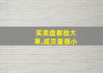 买卖盘都挂大单,成交量很小