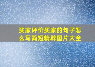 买家评价买家的句子怎么写简短精辟图片大全