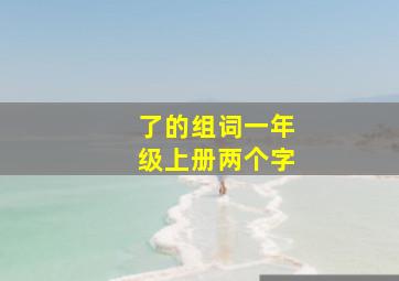 了的组词一年级上册两个字