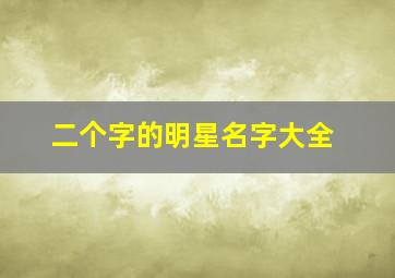 二个字的明星名字大全