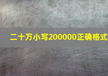 二十万小写200000正确格式