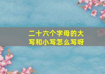 二十六个字母的大写和小写怎么写呀