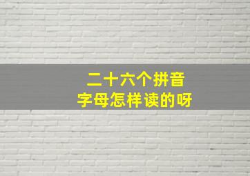 二十六个拼音字母怎样读的呀