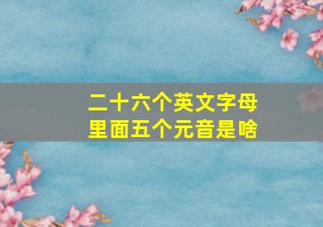 二十六个英文字母里面五个元音是啥