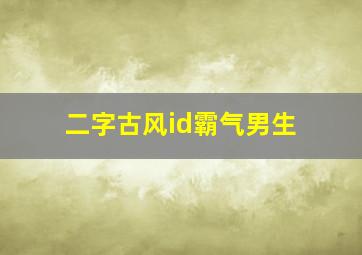 二字古风id霸气男生