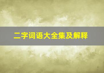 二字词语大全集及解释