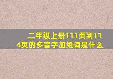 二年级上册111页到114页的多音字加组词是什么