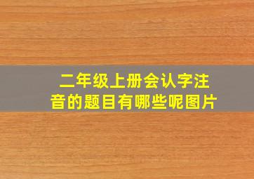 二年级上册会认字注音的题目有哪些呢图片