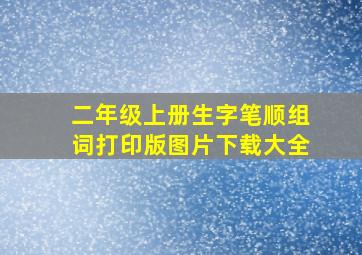 二年级上册生字笔顺组词打印版图片下载大全