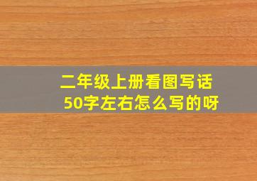 二年级上册看图写话50字左右怎么写的呀