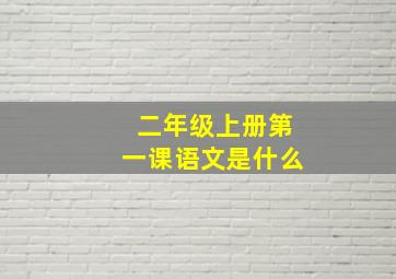 二年级上册第一课语文是什么