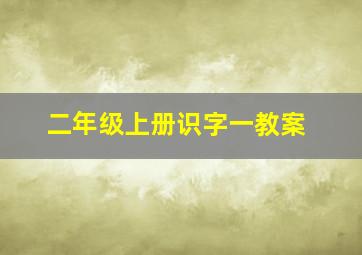 二年级上册识字一教案