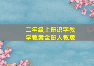 二年级上册识字教学教案全册人教版