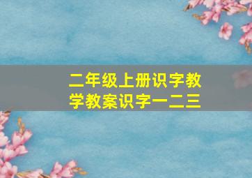 二年级上册识字教学教案识字一二三