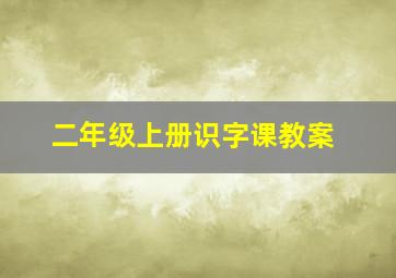 二年级上册识字课教案