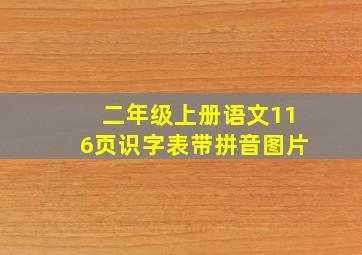 二年级上册语文116页识字表带拼音图片