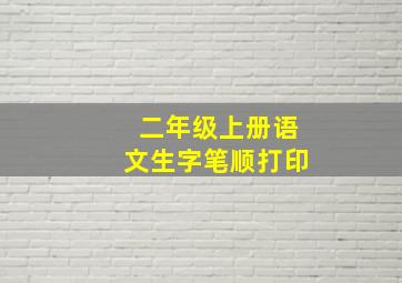 二年级上册语文生字笔顺打印