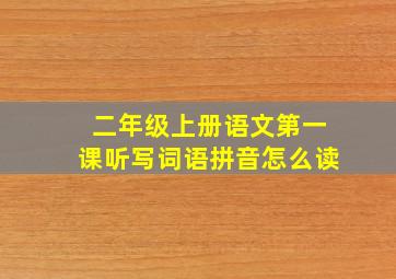 二年级上册语文第一课听写词语拼音怎么读