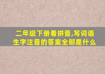 二年级下册看拼音,写词语生字注音的答案全部是什么