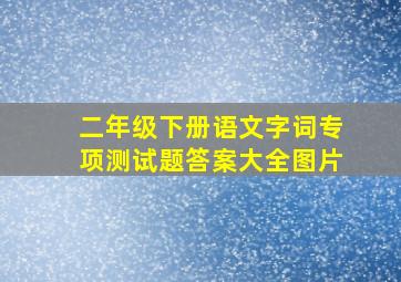 二年级下册语文字词专项测试题答案大全图片