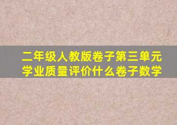 二年级人教版卷子第三单元学业质量评价什么卷子数学