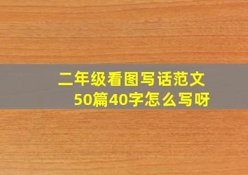 二年级看图写话范文50篇40字怎么写呀