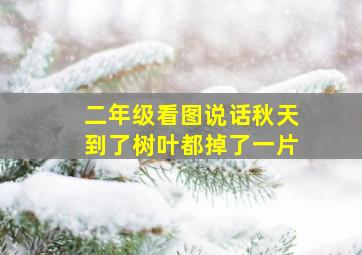 二年级看图说话秋天到了树叶都掉了一片