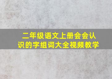 二年级语文上册会会认识的字组词大全视频教学