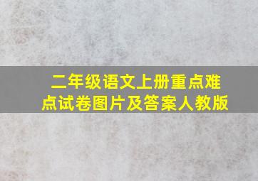 二年级语文上册重点难点试卷图片及答案人教版