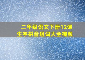 二年级语文下册12课生字拼音组词大全视频